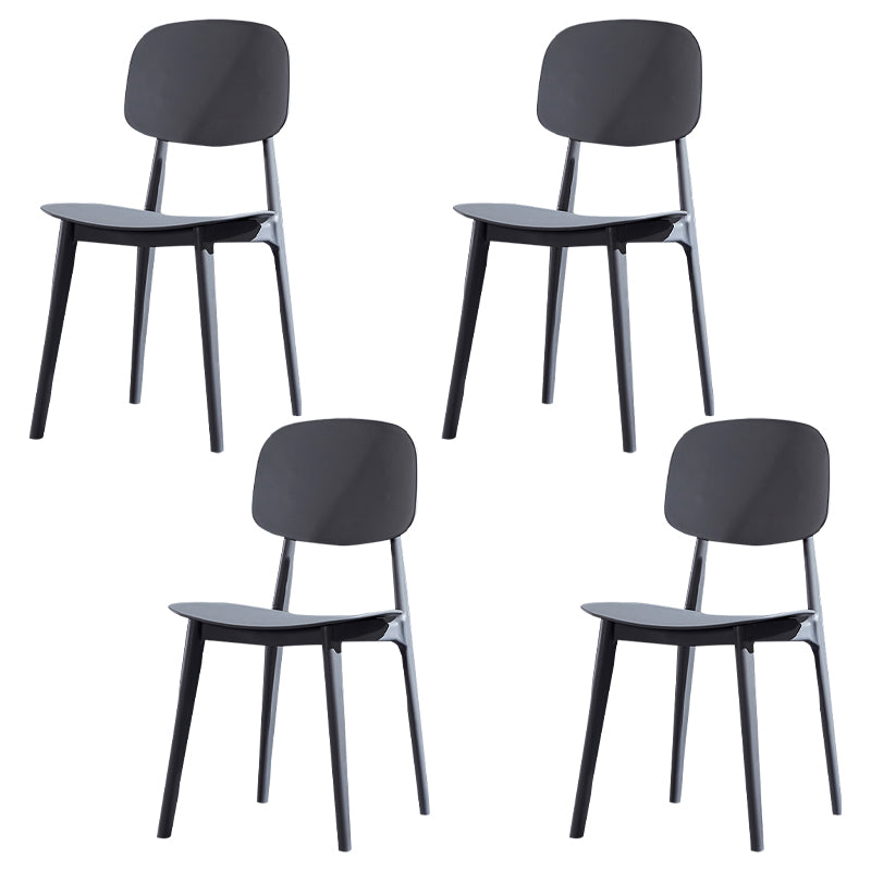 Minimalist Style Open Back Dining Side Chairs Plastic Dining Armless Chairs for Home