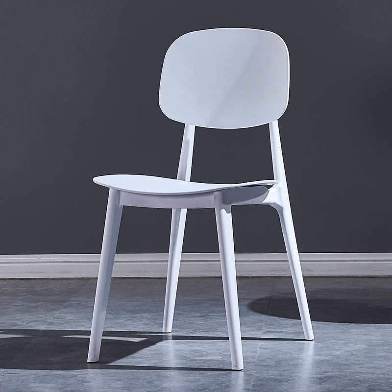 Minimalist Style Open Back Dining Side Chairs Plastic Dining Armless Chairs for Home