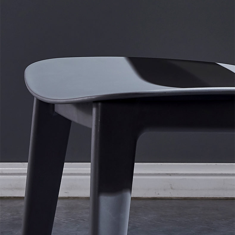 Minimalist Style Open Back Dining Side Chairs Plastic Dining Armless Chairs for Home