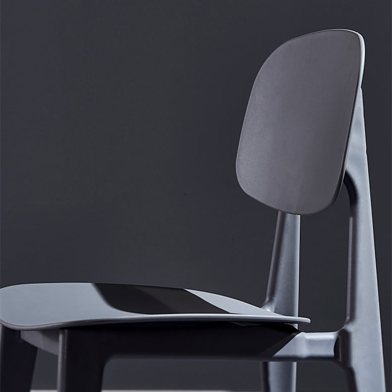 Minimalist Style Open Back Dining Side Chairs Plastic Dining Armless Chairs for Home