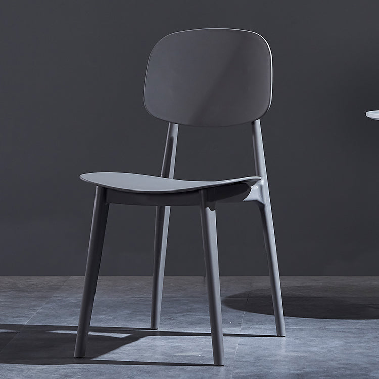 Minimalist Style Open Back Dining Side Chairs Plastic Dining Armless Chairs for Home