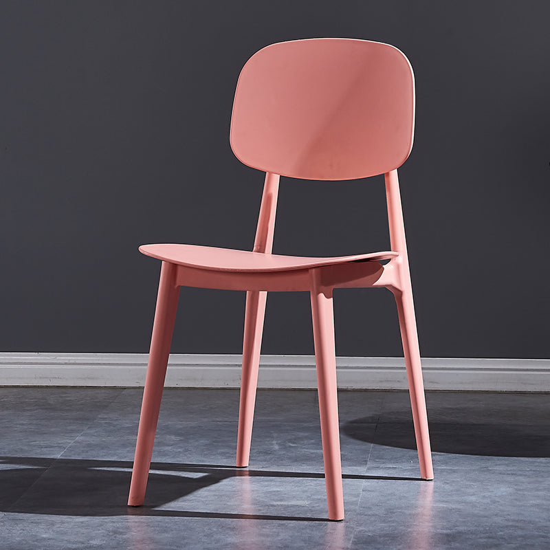 Minimalist Style Open Back Dining Side Chairs Plastic Dining Armless Chairs for Home