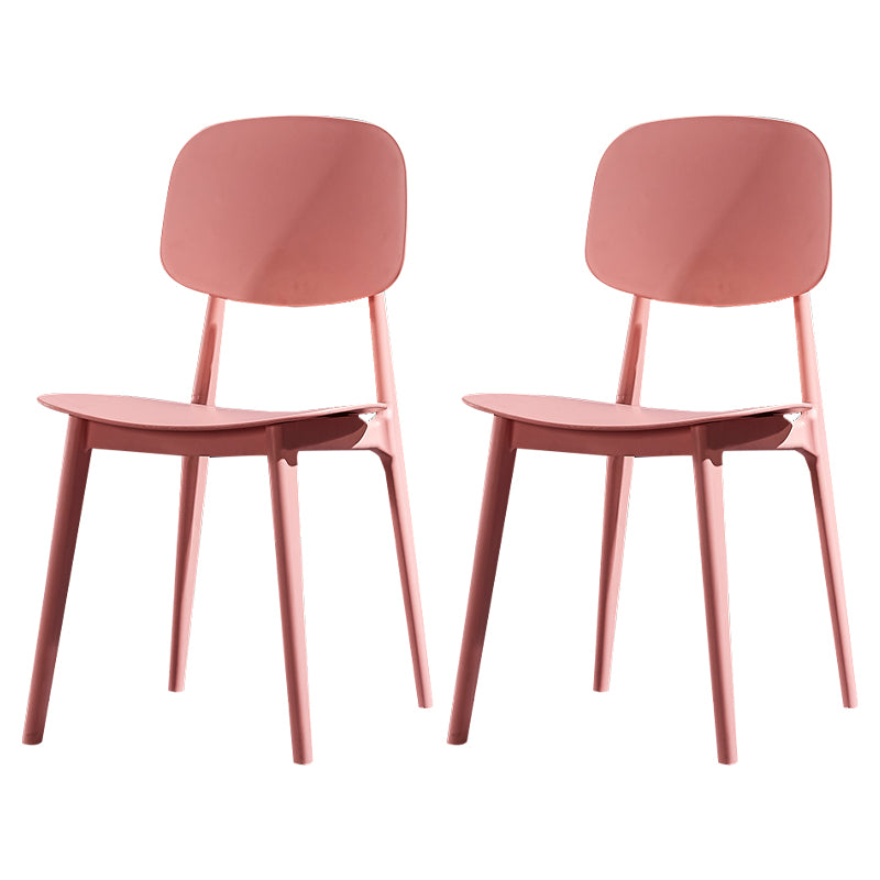 Minimalist Style Open Back Dining Side Chairs Plastic Dining Armless Chairs for Home