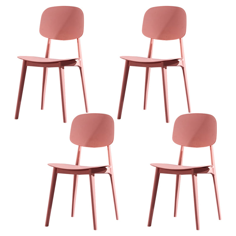Minimalist Style Open Back Dining Side Chairs Plastic Dining Armless Chairs for Home