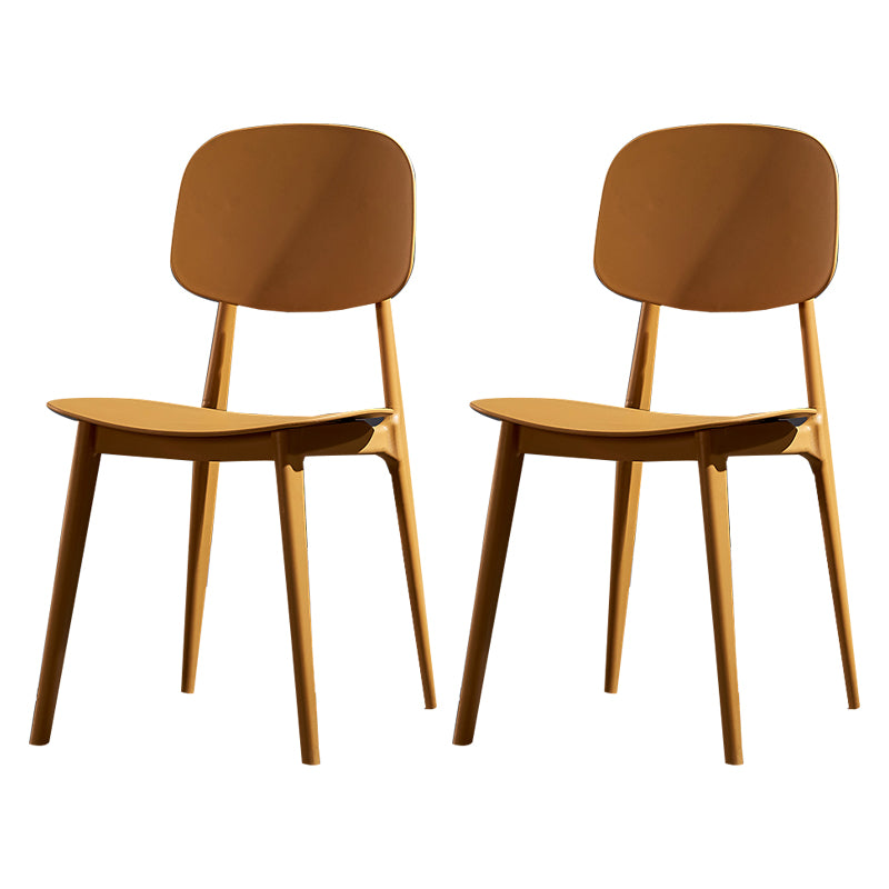 Minimalist Style Open Back Dining Side Chairs Plastic Dining Armless Chairs for Home
