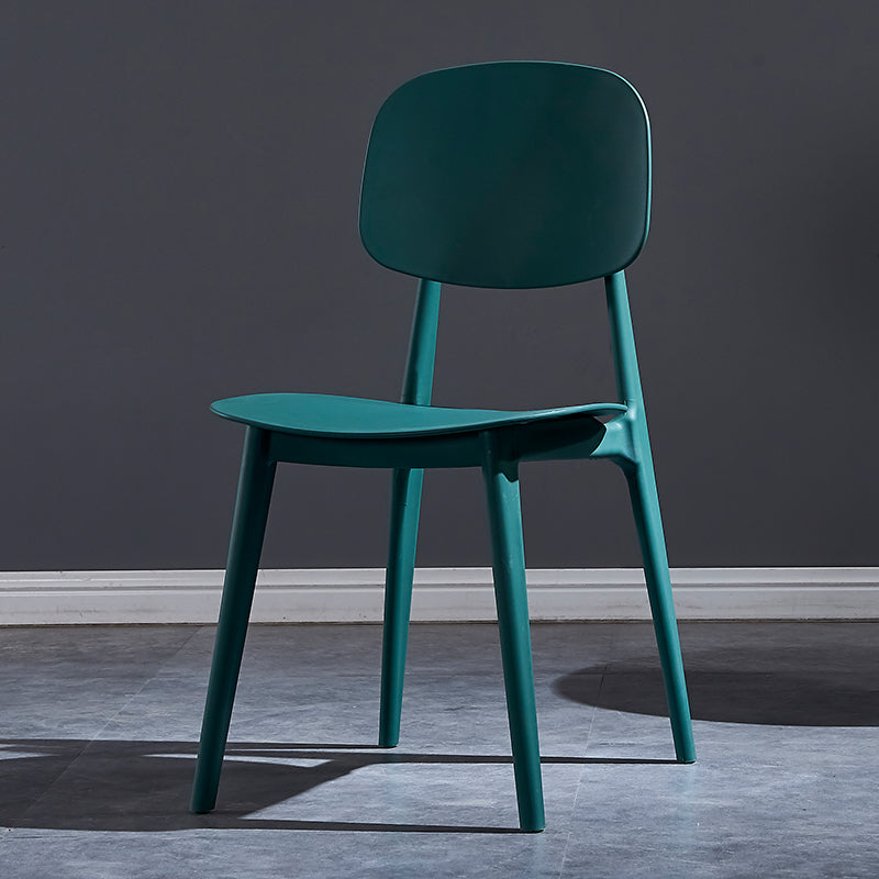 Minimalist Style Open Back Dining Side Chairs Plastic Dining Armless Chairs for Home