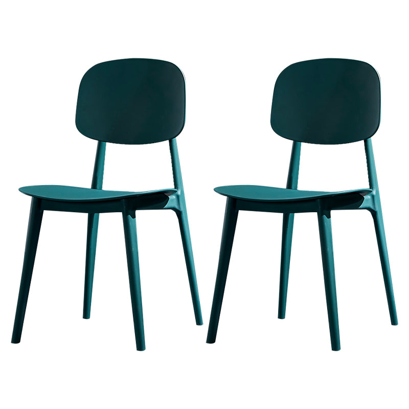 Minimalist Style Open Back Dining Side Chairs Plastic Dining Armless Chairs for Home