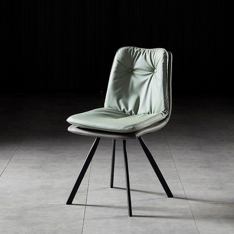 Chaise de salle à manger en métal de style contemporain, chaise latérale sans accoudoirs pour cuisine