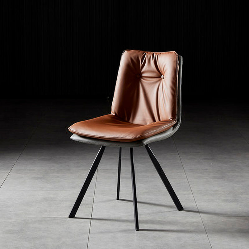 Chaise de salle à manger en métal de style contemporain, chaise latérale sans accoudoirs pour cuisine