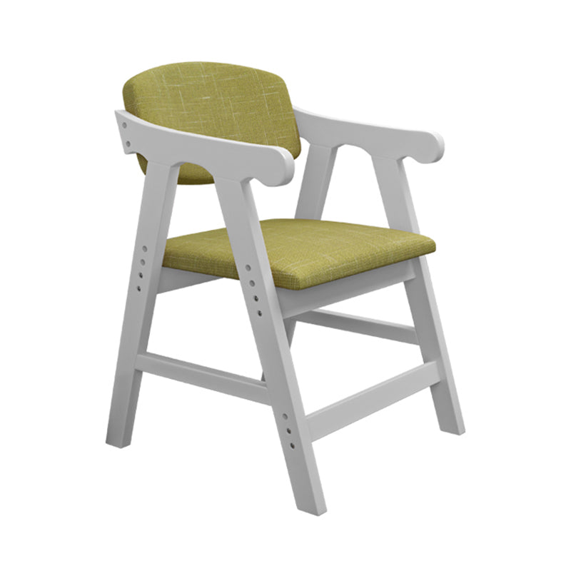 Chaise de salle à manger à dossier ouvert, accoudoirs rembourrés, chaise de salle à manger simple avec pieds en bois