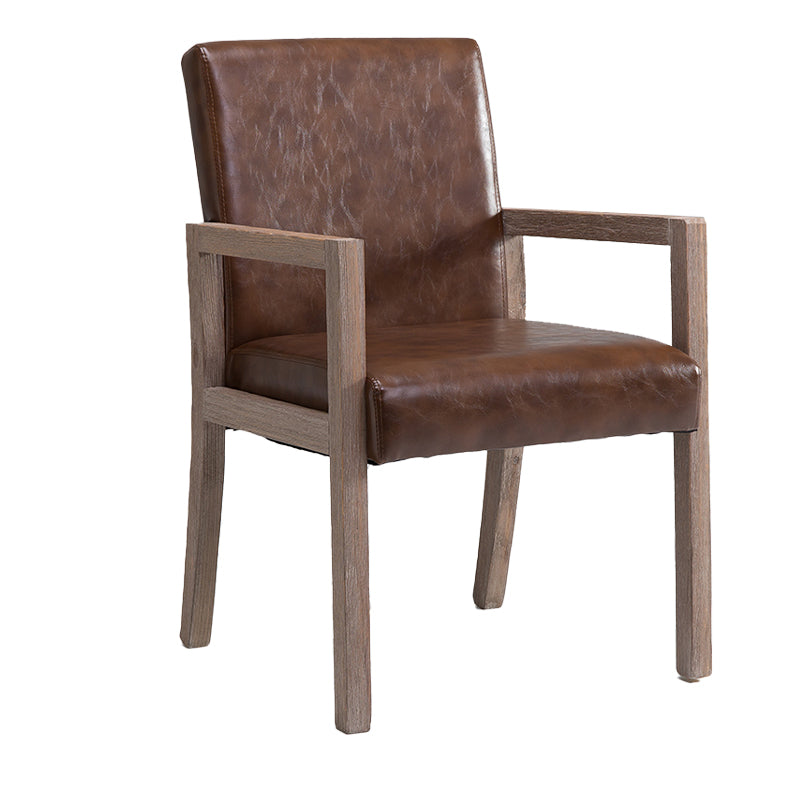 Sillón estilo campestre tapizado con respaldo sólido sillón individual de comedor