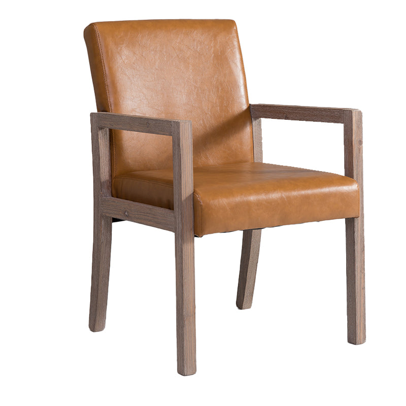Sillón estilo campestre tapizado con respaldo sólido sillón individual de comedor