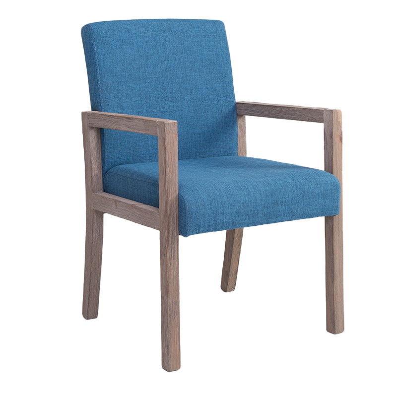 Sillón estilo campestre tapizado con respaldo sólido sillón individual de comedor