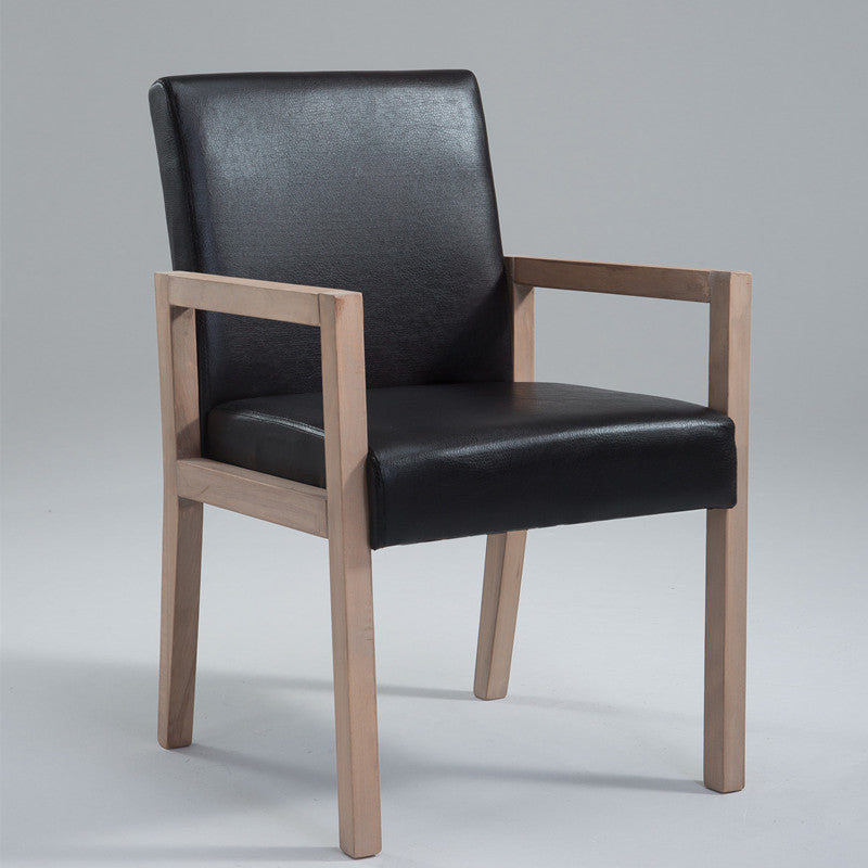 Sillón estilo campestre tapizado con respaldo sólido sillón individual de comedor