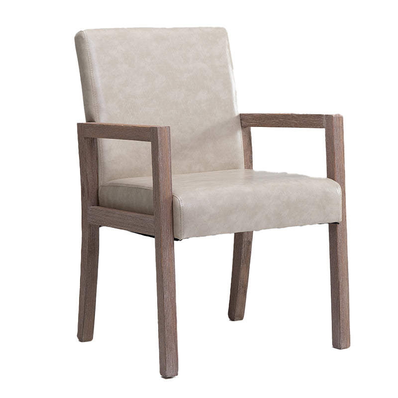 Sillón estilo campestre tapizado con respaldo sólido sillón individual de comedor