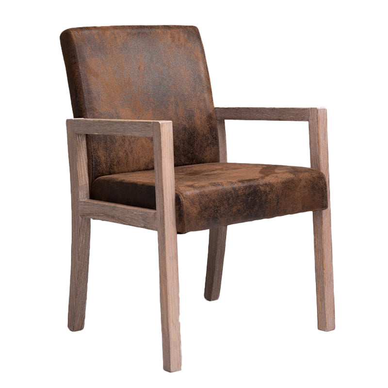 Sillón estilo campestre tapizado con respaldo sólido sillón individual de comedor