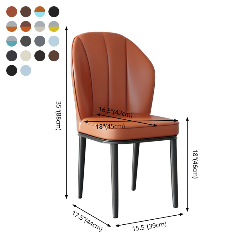 Silla lateral de metal contemporánea, silla sin brazos con respaldo de cojín para comedor