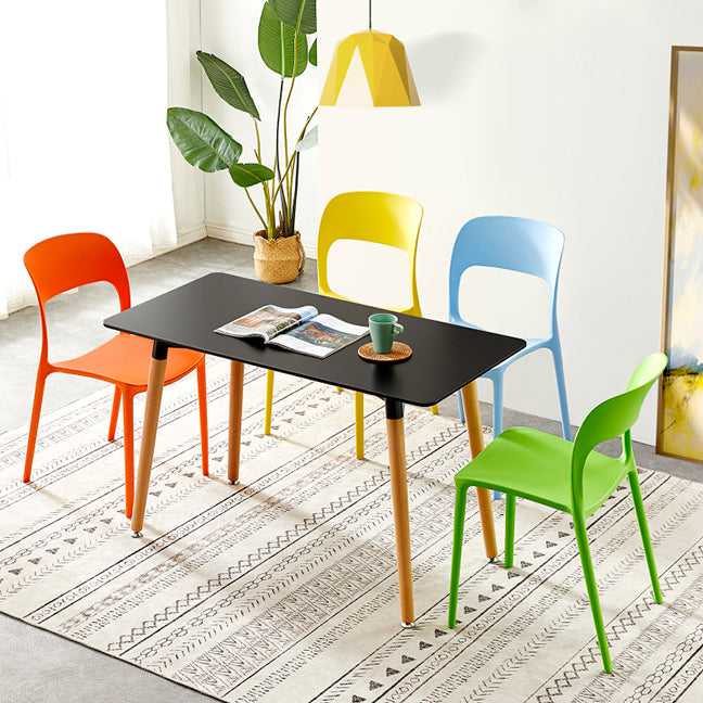 Sillas de comedor de plástico contemporáneas con respaldo abierto, silla lateral para uso en restaurantes