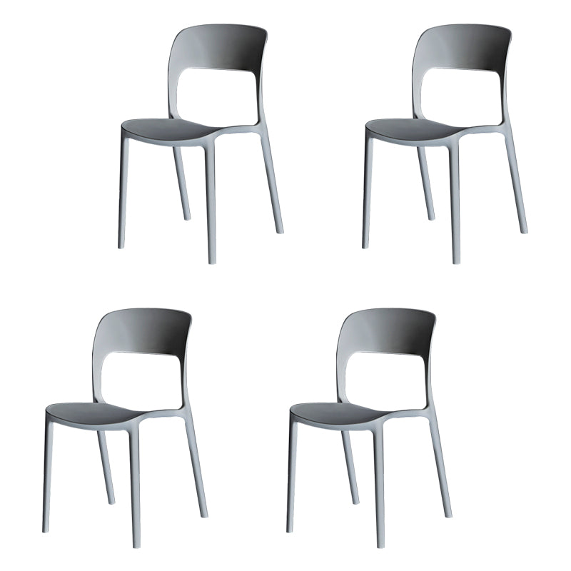 Sillas de comedor de plástico contemporáneas con respaldo abierto, silla lateral para uso en restaurantes