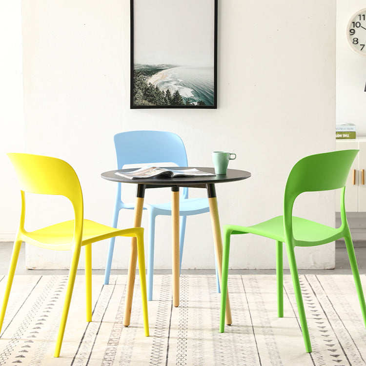 Sillas de comedor de plástico contemporáneas con respaldo abierto, silla lateral para uso en restaurantes