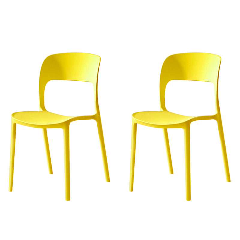 Chaises de salle à manger en plastique contemporaines, chaise latérale de salle à manger à dossier ouvert pour usage au restaurant