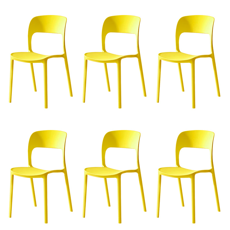 Sillas de comedor de plástico contemporáneas con respaldo abierto, silla lateral para uso en restaurantes