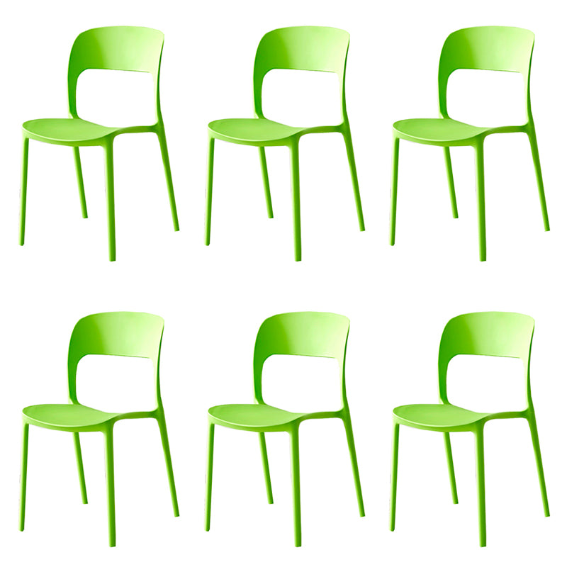 Sillas de comedor de plástico contemporáneas con respaldo abierto, silla lateral para uso en restaurantes