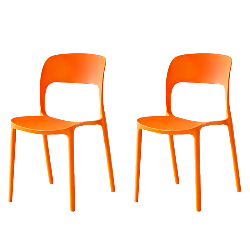 Sillas de comedor de plástico contemporáneas con respaldo abierto, silla lateral para uso en restaurantes