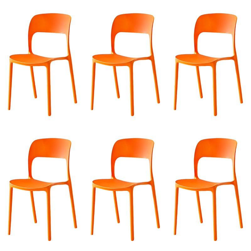 Sillas de comedor de plástico contemporáneas con respaldo abierto, silla lateral para uso en restaurantes