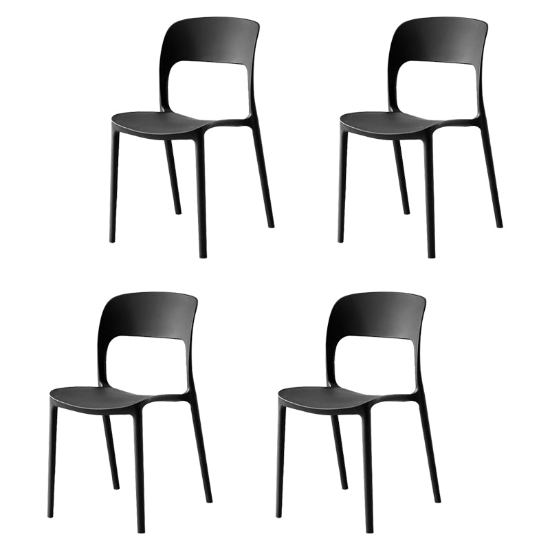 Sillas de comedor de plástico contemporáneas con respaldo abierto, silla lateral para uso en restaurantes