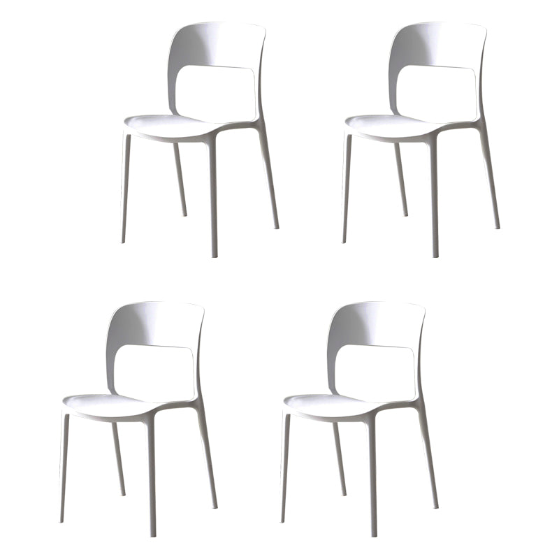 Sillas de comedor de plástico contemporáneas con respaldo abierto, silla lateral para uso en restaurantes