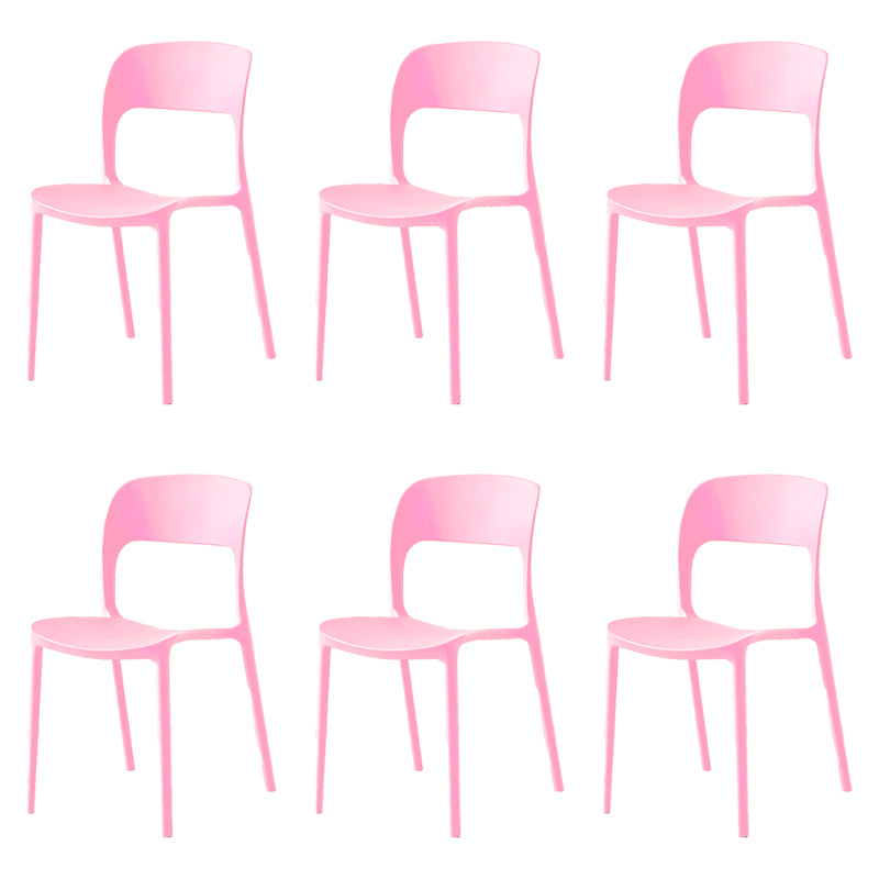 Sillas de comedor de plástico contemporáneas con respaldo abierto, silla lateral para uso en restaurantes