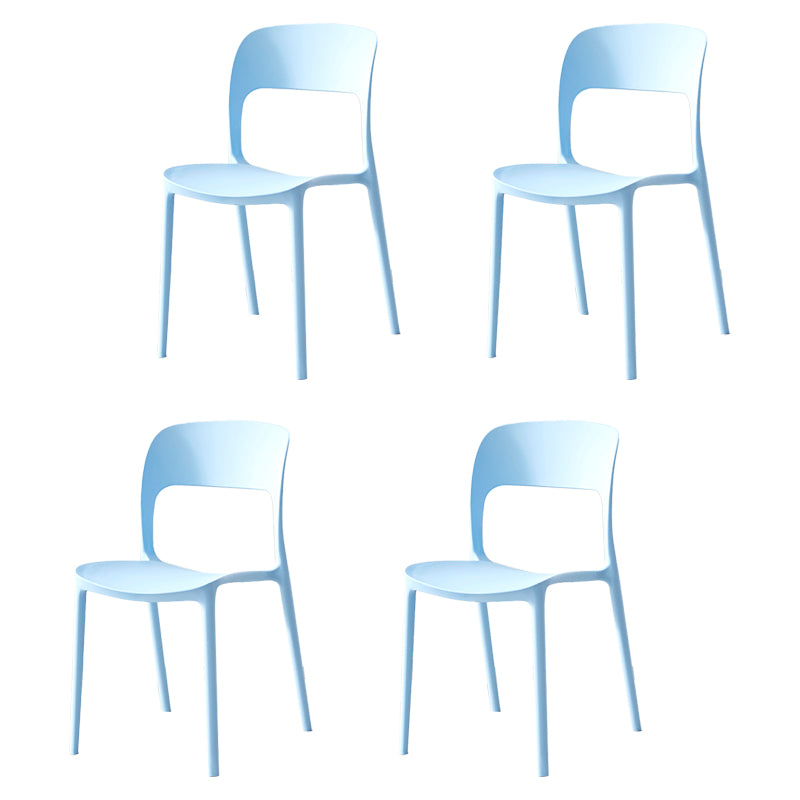 Sillas de comedor de plástico contemporáneas con respaldo abierto, silla lateral para uso en restaurantes