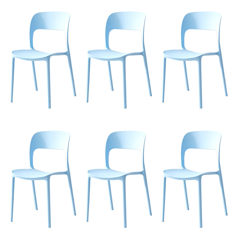 Sillas de comedor de plástico contemporáneas con respaldo abierto, silla lateral para uso en restaurantes