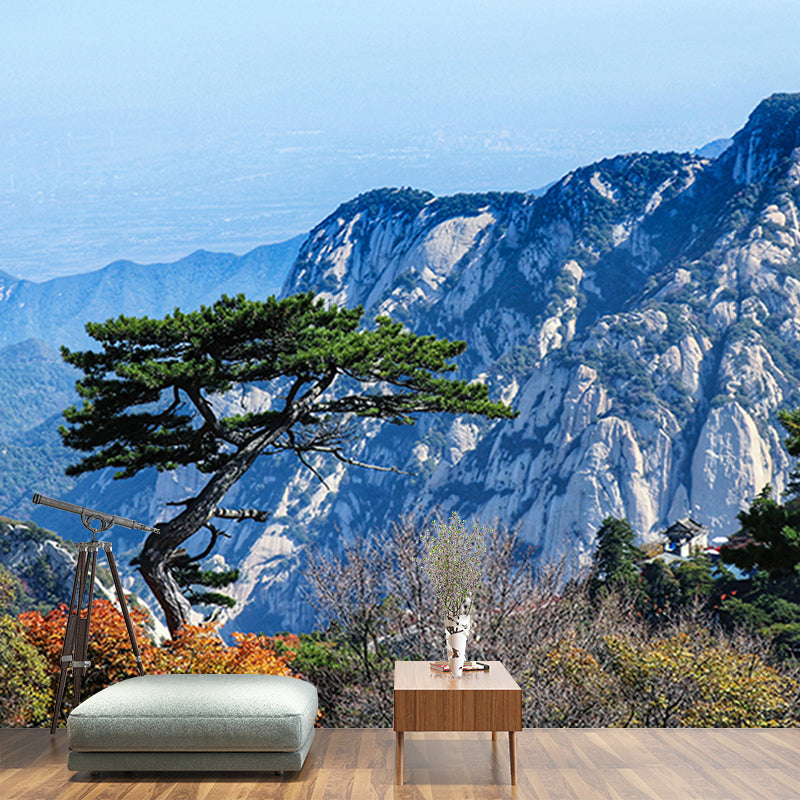 Huge Mountain Mural Wallpaper Mildew Resistant Sitting Room Decoration