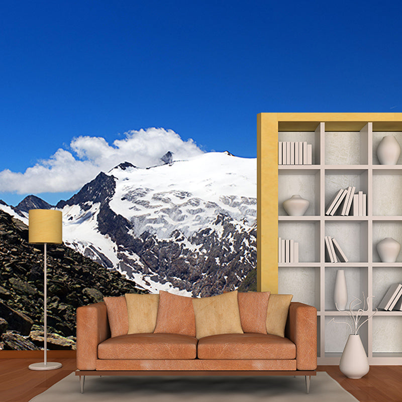 Mountain Landscapes Mural Moisture Resistant Wall Covering for Living Room