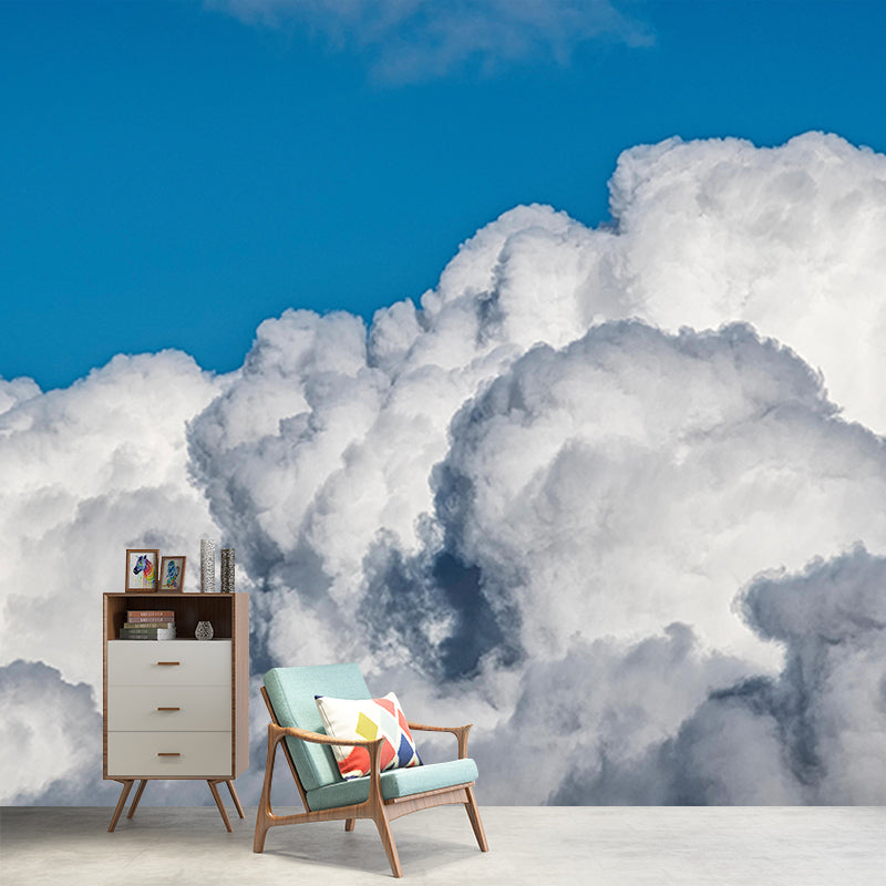 Sky and Clouds Mural Wallpaper Mildew Resistant Modern Room Decoration