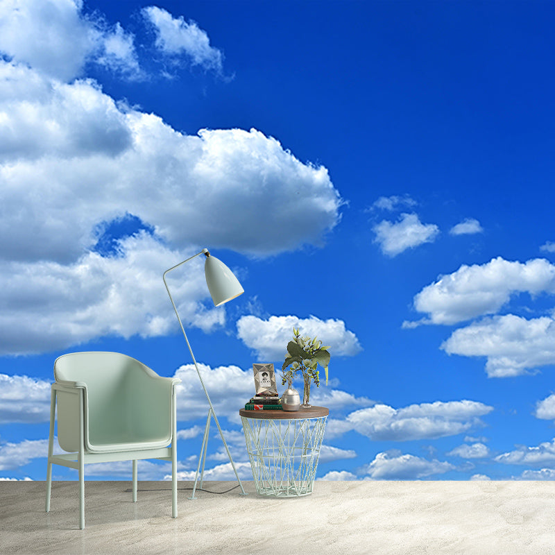 Cloud Landscapes Photography Mural Moisture Resistant Wall Covering for Living Room