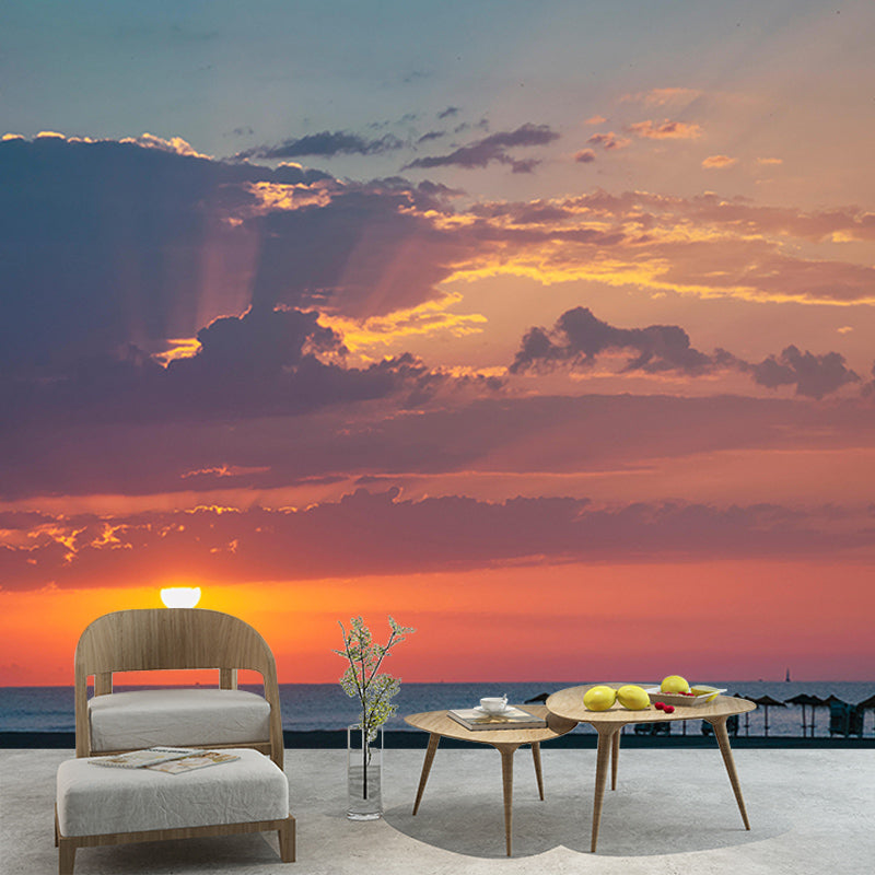 Cloud Landscapes Photography Mural Moisture Resistant Wall Covering for Living Room