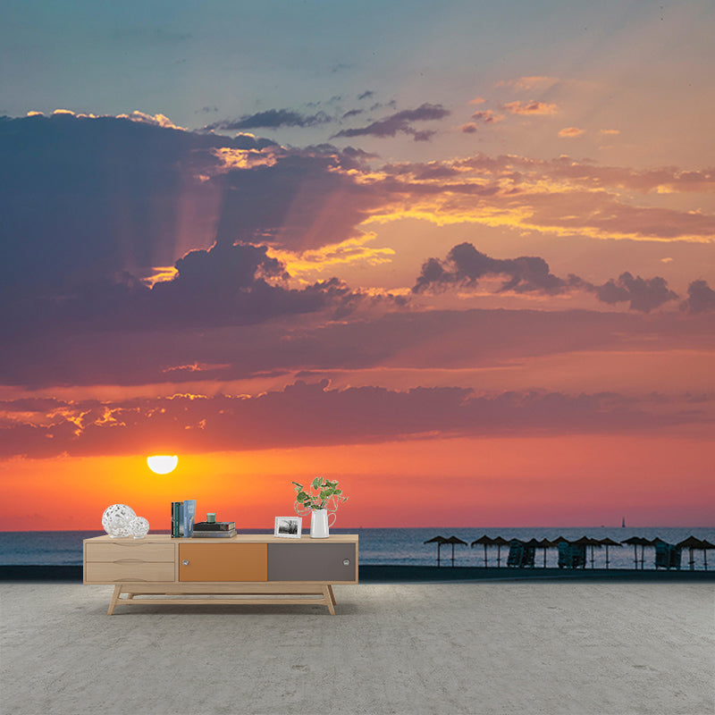 Cloud Landscapes Photography Mural Moisture Resistant Wall Covering for Living Room