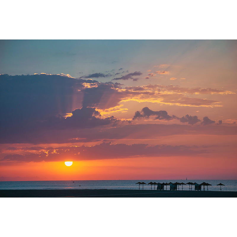 Cloud Landscapes Photography Mural Moisture Resistant Wall Covering for Living Room