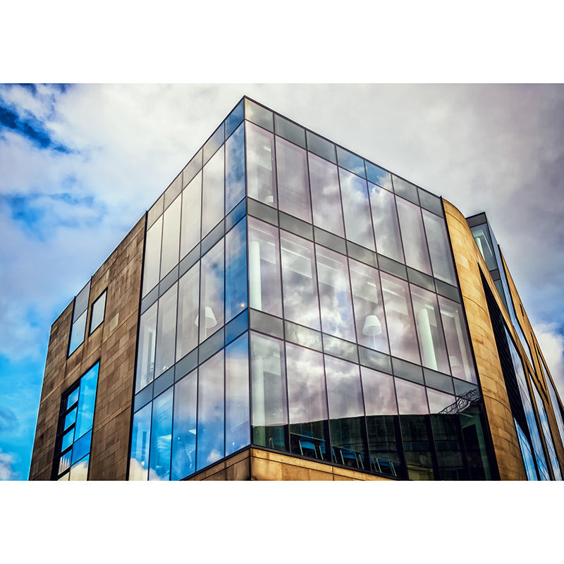 City Construction Modernization Mural Moisture Resistant Wall Covering for Wall Decor