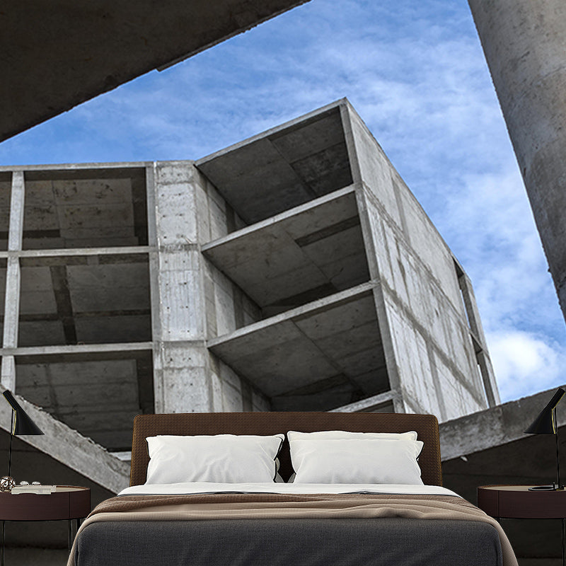 Customized City Construction Mural Modernization Wall Covering for Bedroom