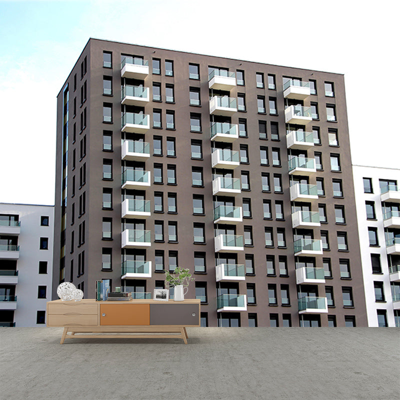 City Construction Mural Wallpaper Mildew Resistant Modern Room Decoration