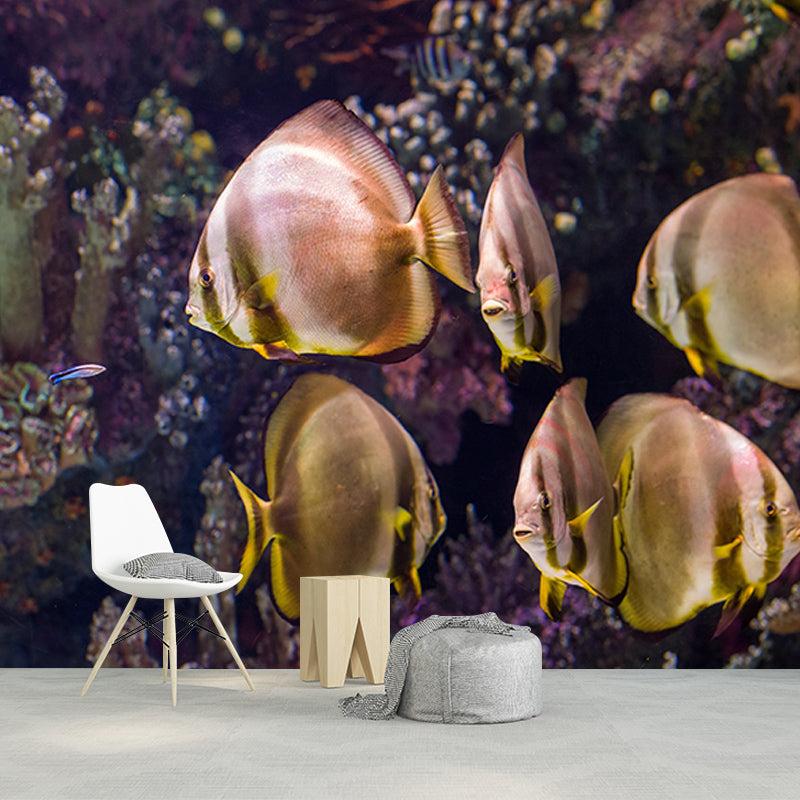 Simple Sea Creatures Wall Mural Minimalist Decoration for Sleeping Room