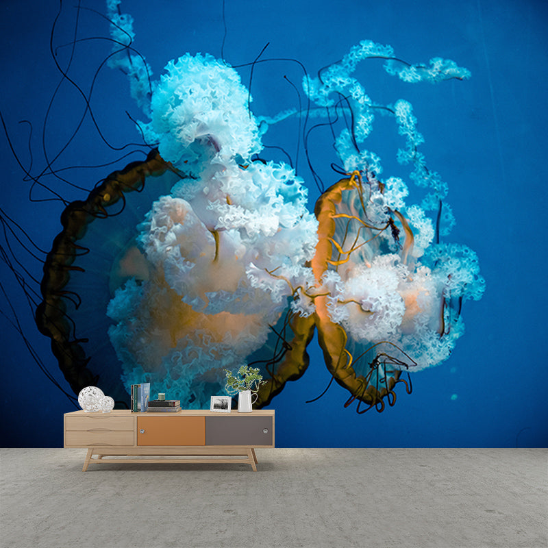 Simple Sea Creatures Wall Mural Minimalist Decoration for Sleeping Room