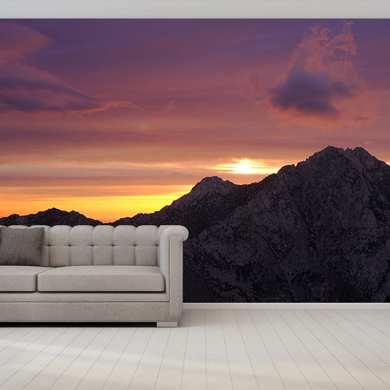 Beautiful Mountain Mural Wallpaper Waterproofing Wall Covering for Guest Room