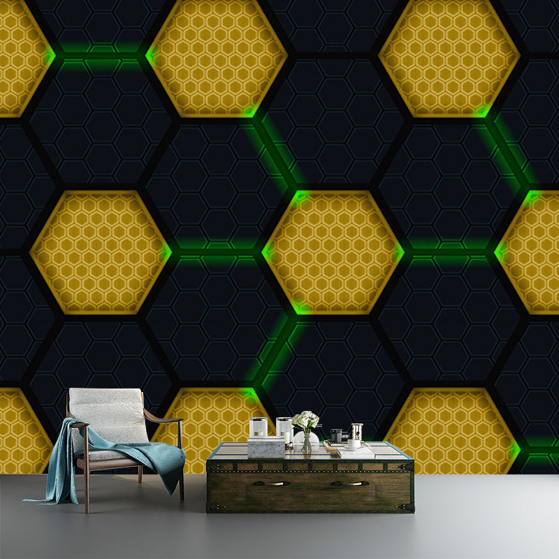 Geometry Mural Wallpaper Minimalistic Moisture Resistant Bedroom Wall Decor, Custom-Print