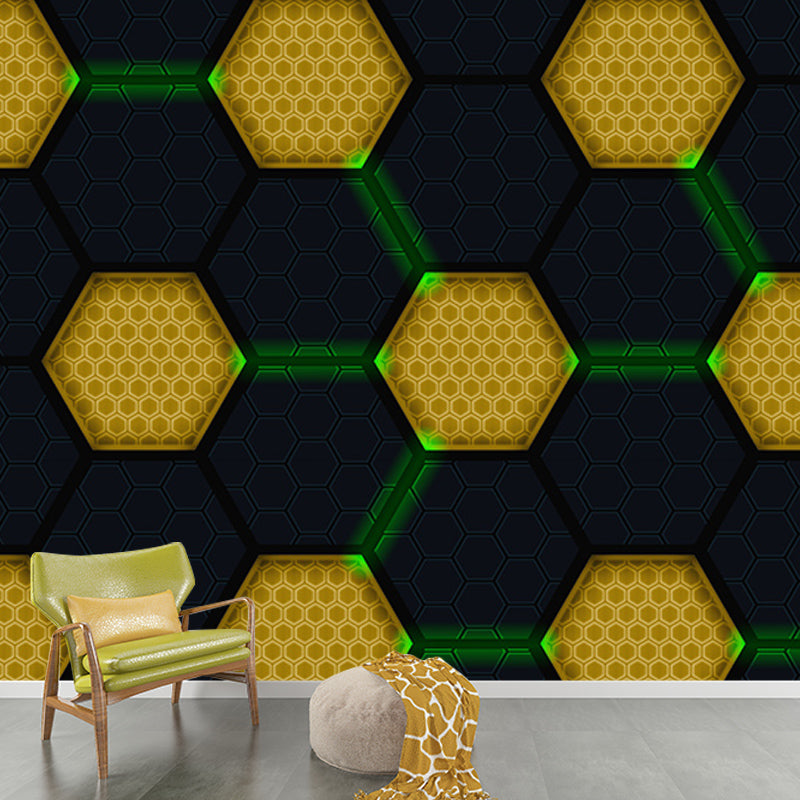 Geometry Mural Wallpaper Minimalistic Moisture Resistant Bedroom Wall Decor, Custom-Print