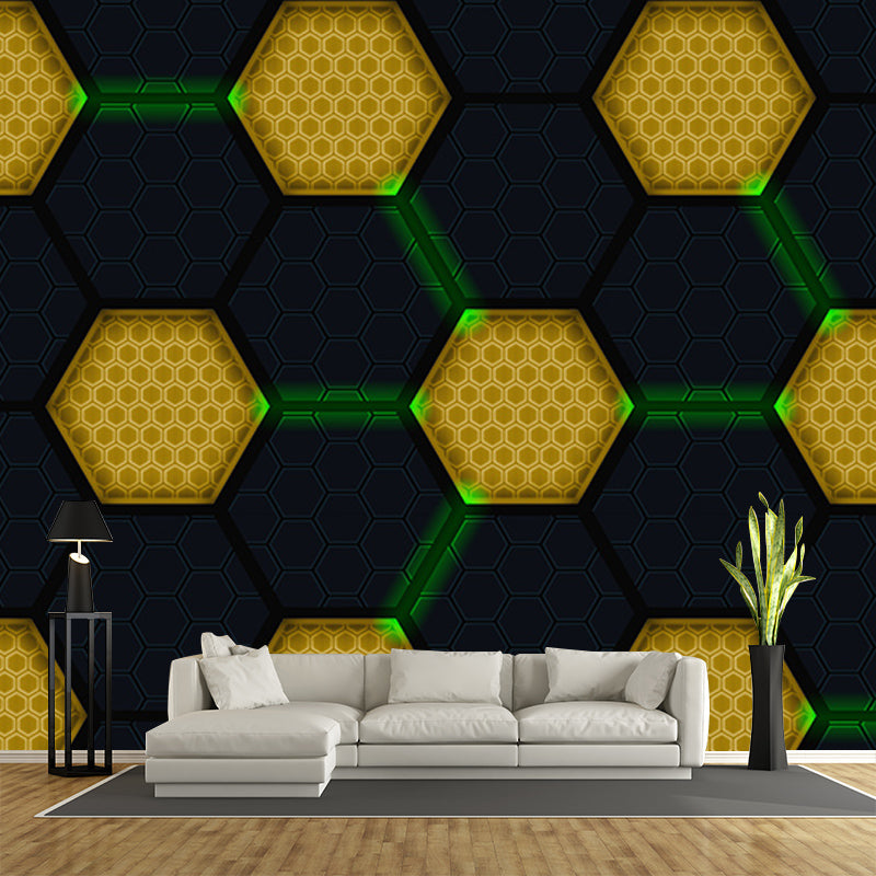Geometry Mural Wallpaper Minimalistic Moisture Resistant Bedroom Wall Decor, Custom-Print